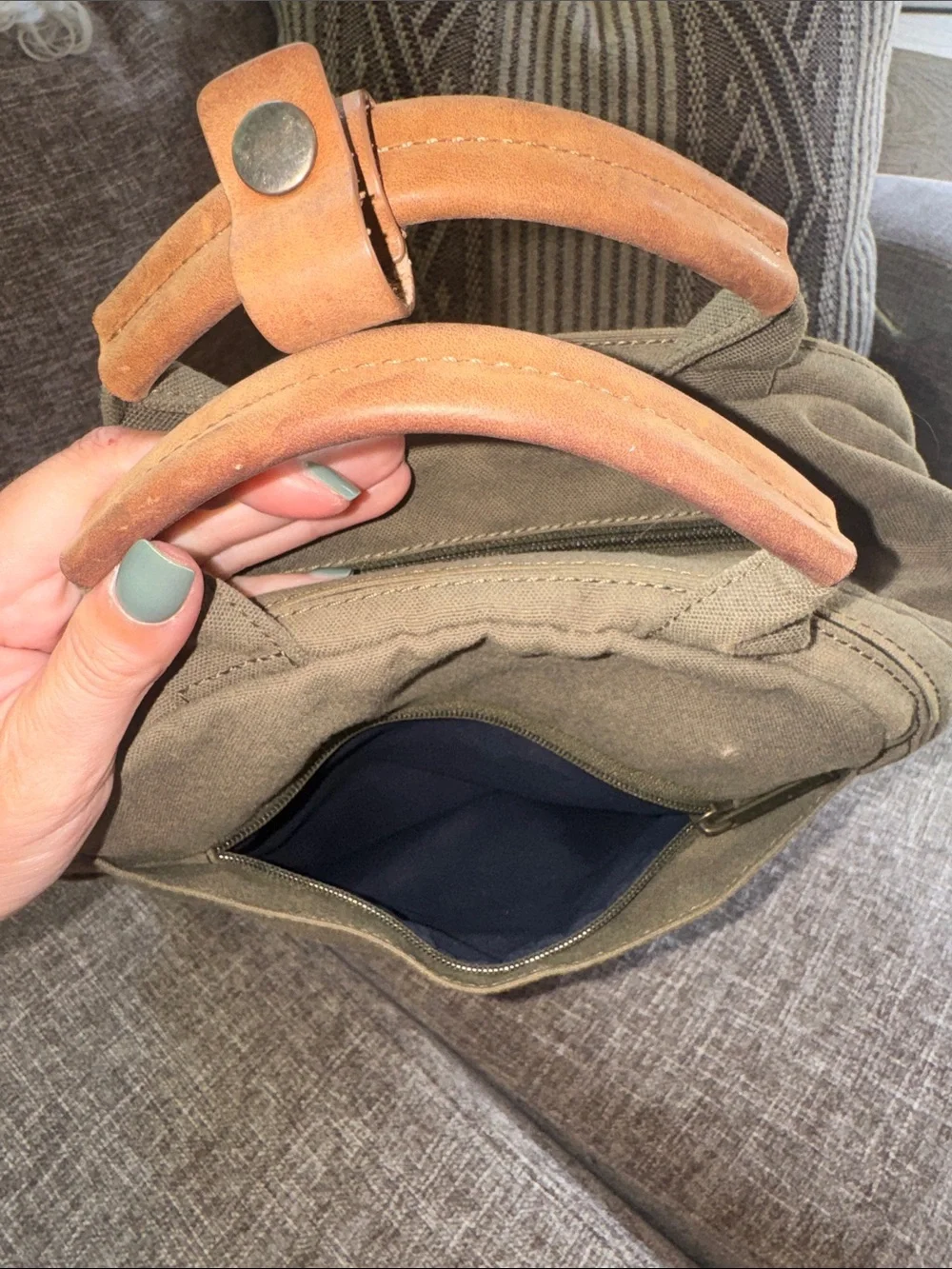 Olive Green Canvas Backpack - Minimal Everyday Carry